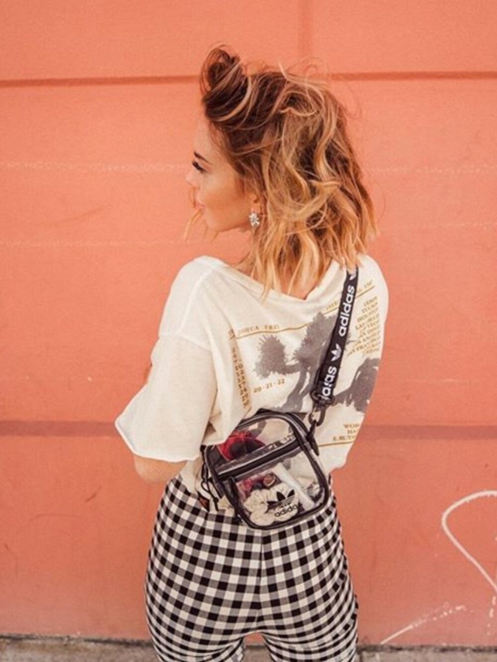 Adidas Originals Clear Mini Festival Crossbody in Black Trim - stadium bag